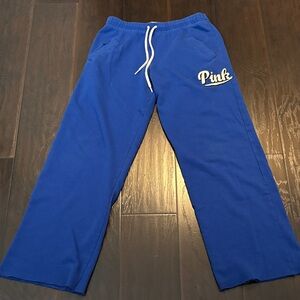 PINK Victoria's Secret Blue and White Sweatpants